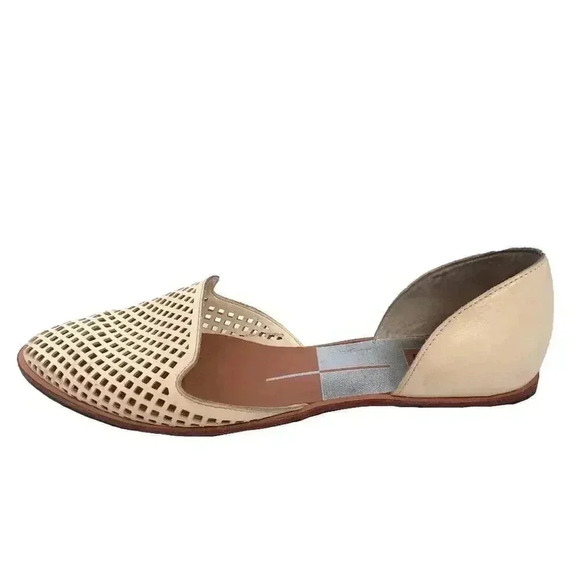 Dolce Vita Laynie D'Orsay Cream Leather Pointed Toe Flats Sandal Size 7.5 - Picture 2 of 12
